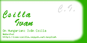 csilla ivan business card