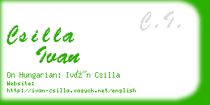 csilla ivan business card
